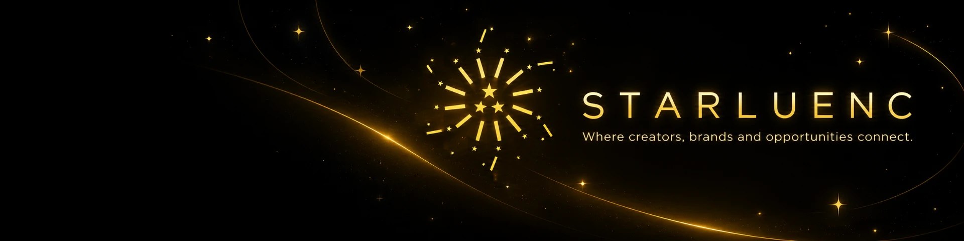 Starluenc golden starburst — Where creators, brands and opportunities connect.
