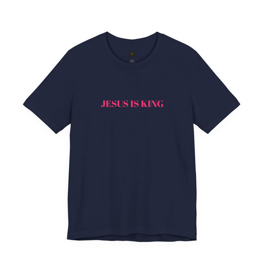 Christian Women's Tee - JESUS IS KING  Jersey Short Sleeve T-Shirt