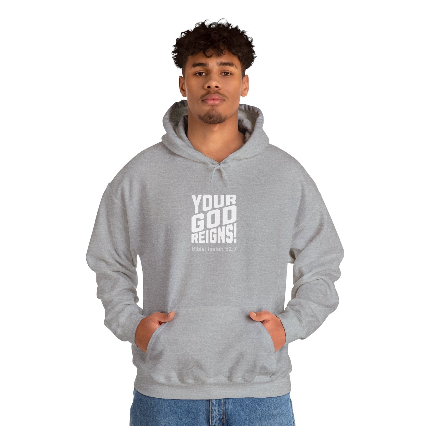 Isaiah 52:7 Your God reigns Men's Heavy Blend™ Hoodie - Cozy Casual Wear for Any Occasion, Spiritual Gift, Everyday Comfort, Unique Graphic [...]
