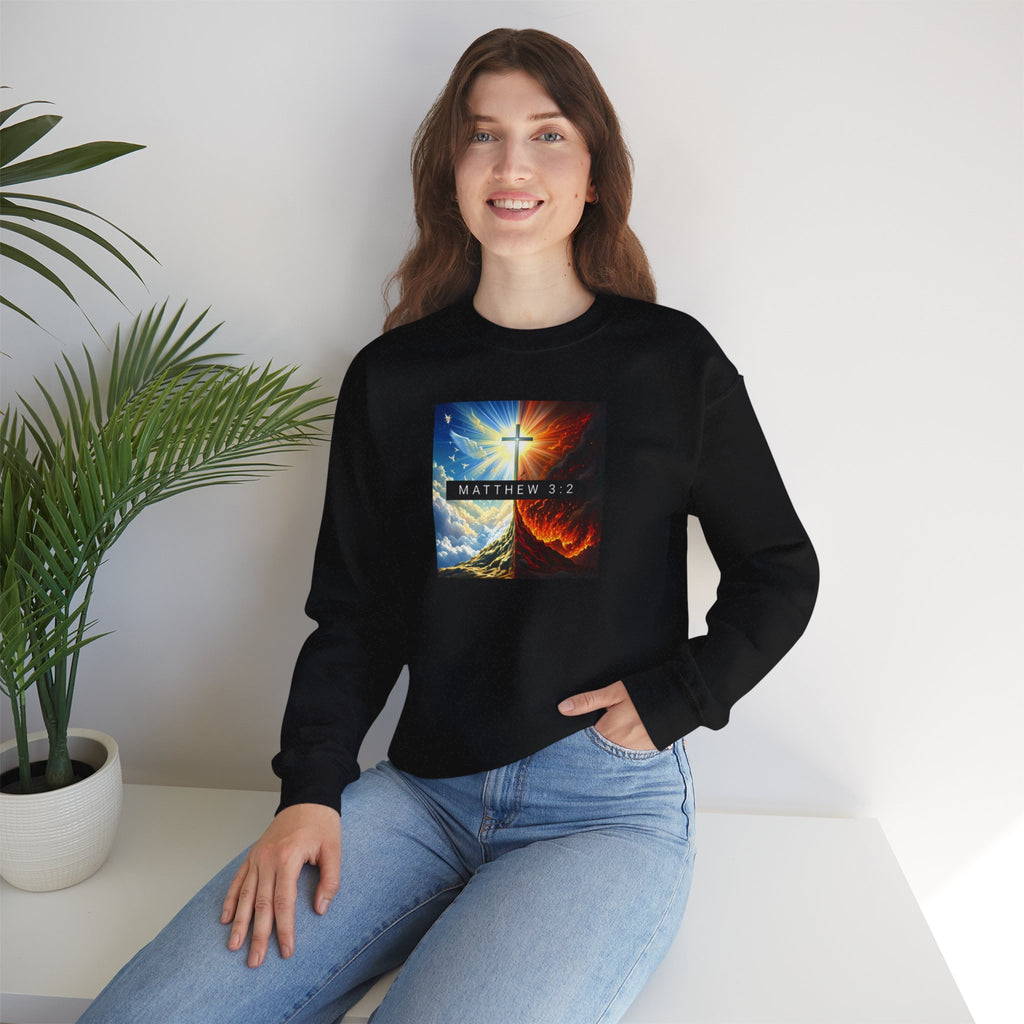 Women's Sweatshirt Heaven Cross and Hell Heavy Blend Crewneck