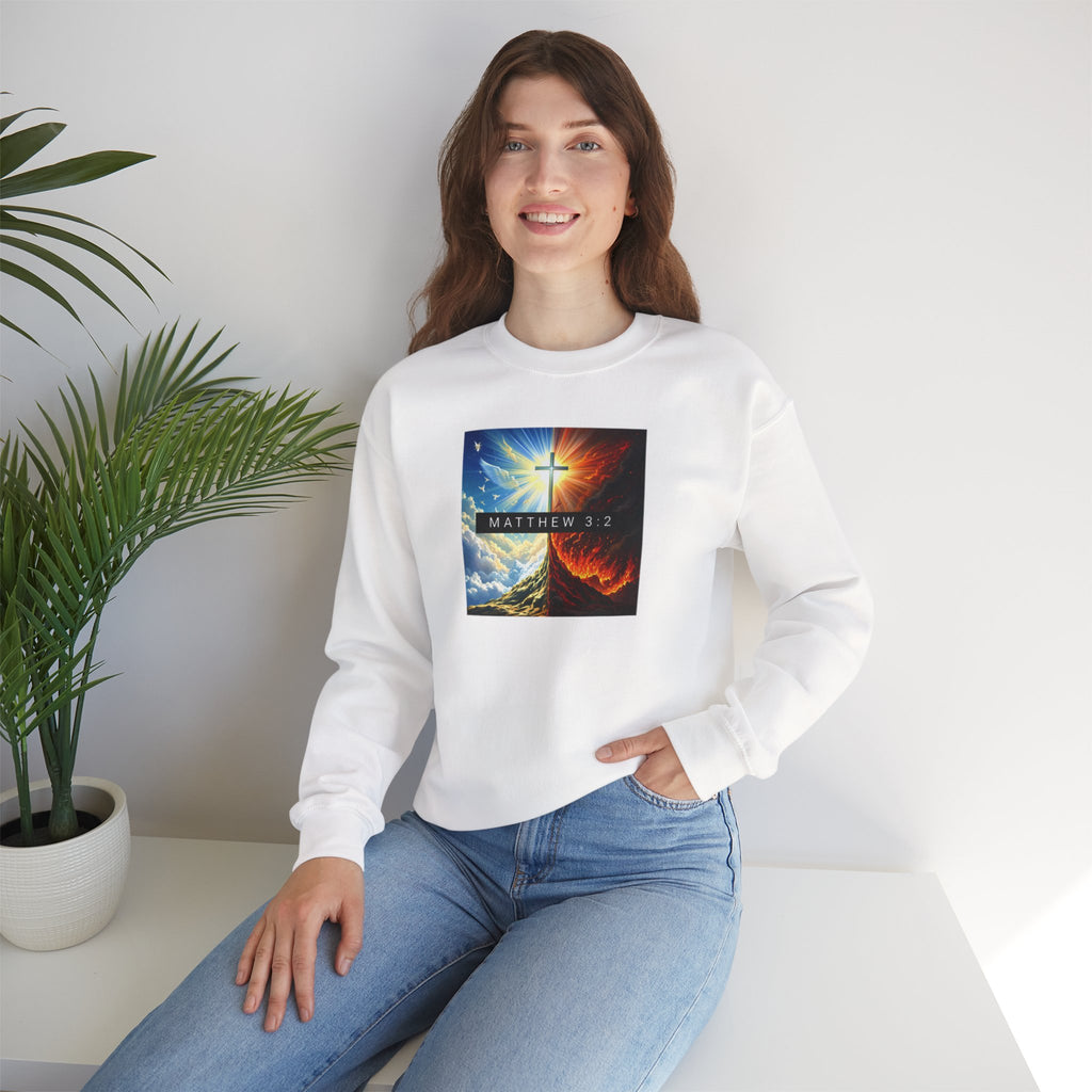 Women's Sweatshirt Heaven Cross and Hell Heavy Blend Crewneck