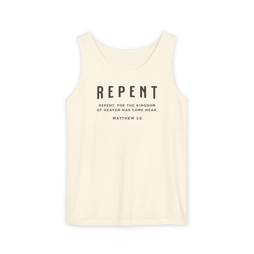 Repent - Women's Garment-Dyed Tank Top - Casual Summer Essential, Perfect for Festivals, Beach Days, Everyday Wear, Gift for Her