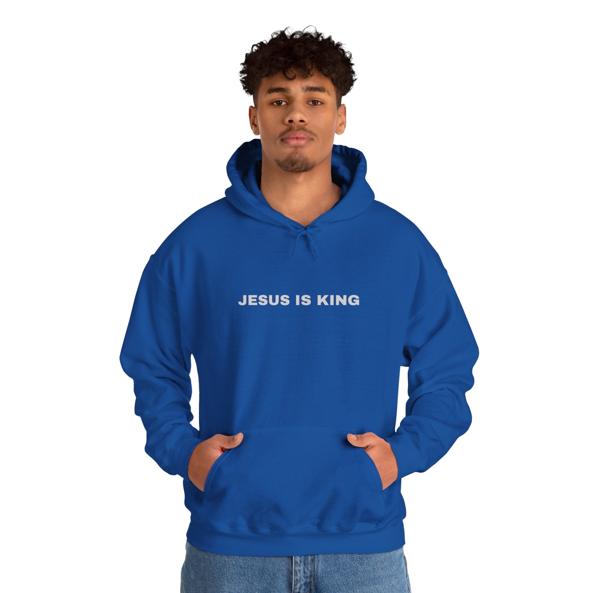 Jesus is King Hoodie - Men's Heavy Blend™ Hoodie for Spiritual Everyday Comfort
