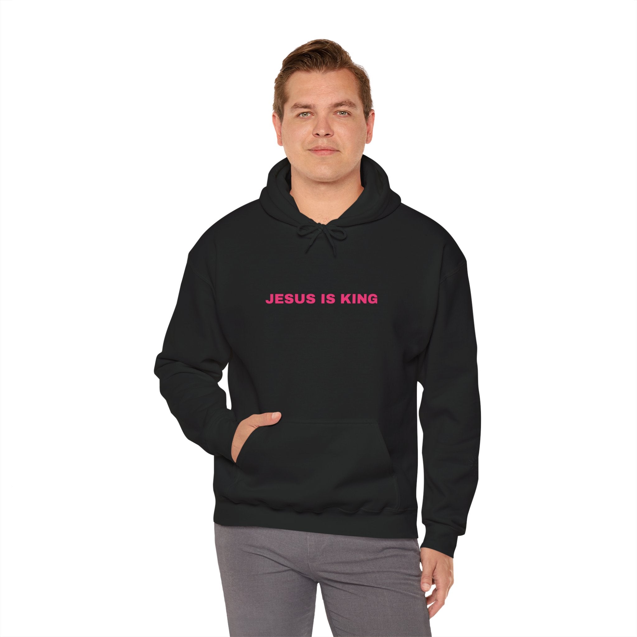 Jesus is King Hoodie - Men's Heavy Blend™ Hoodie for Spiritual Everyday Comfort