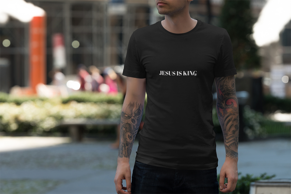 JESUS IS KING - Christian Men's Tee -  Jersey Short Sleeve T-Shirt