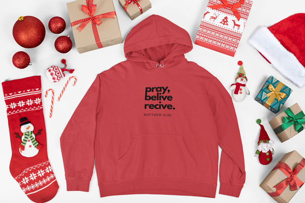 Pray Believe Receive Hoodie Christmas Gift