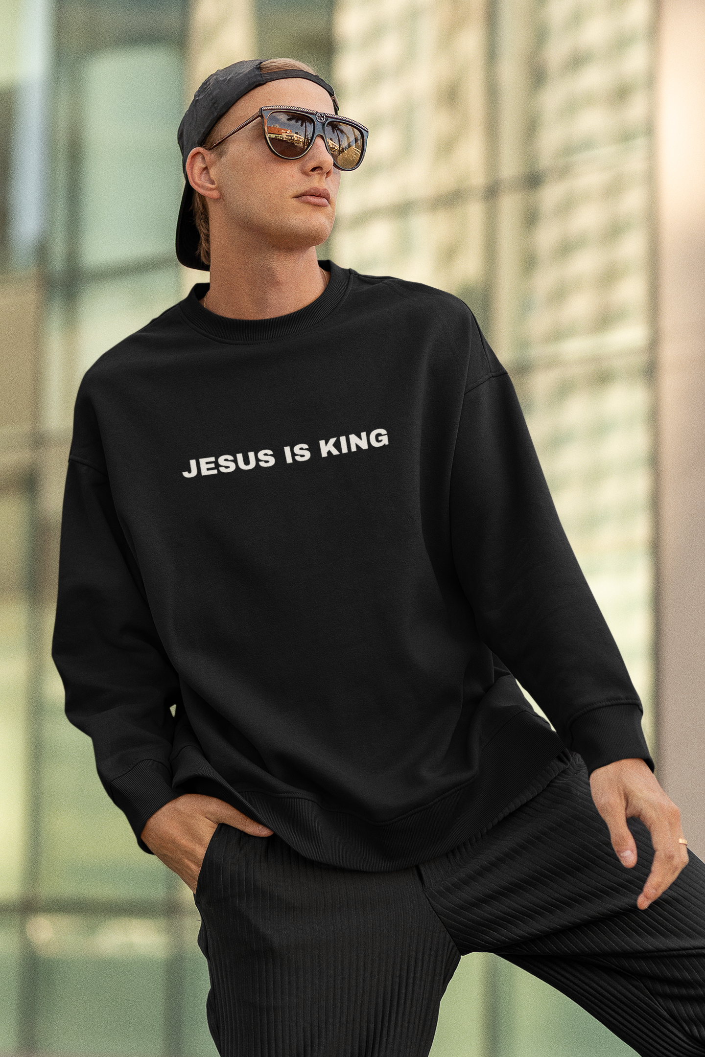 Jesus Is King - Christian Mens Sweatshirt