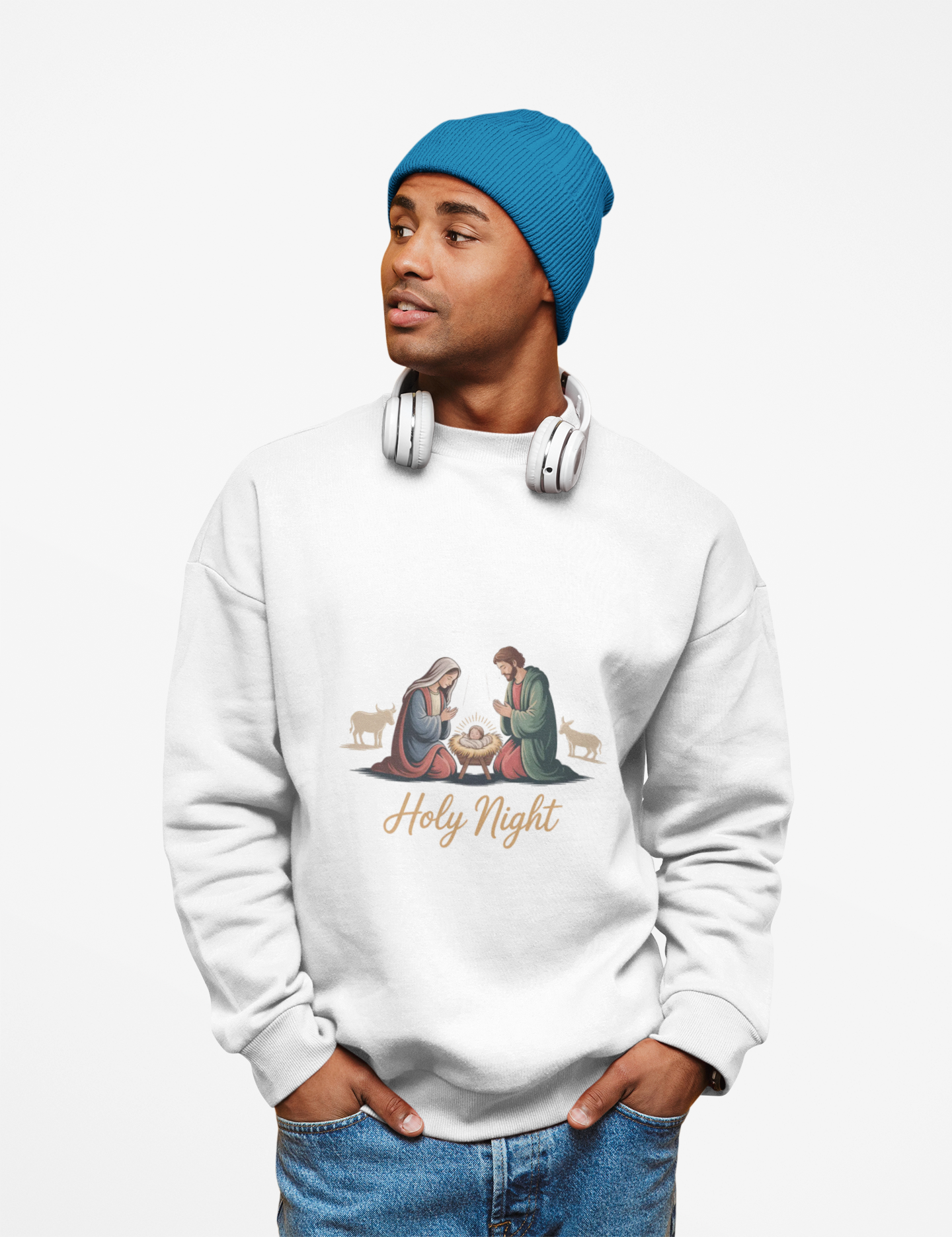 Christian Christmas Jumper, Religious Holiday Sweater, Festive Jesus Pullover, Xmas Crewneck Top, Unisex Sweatshirt