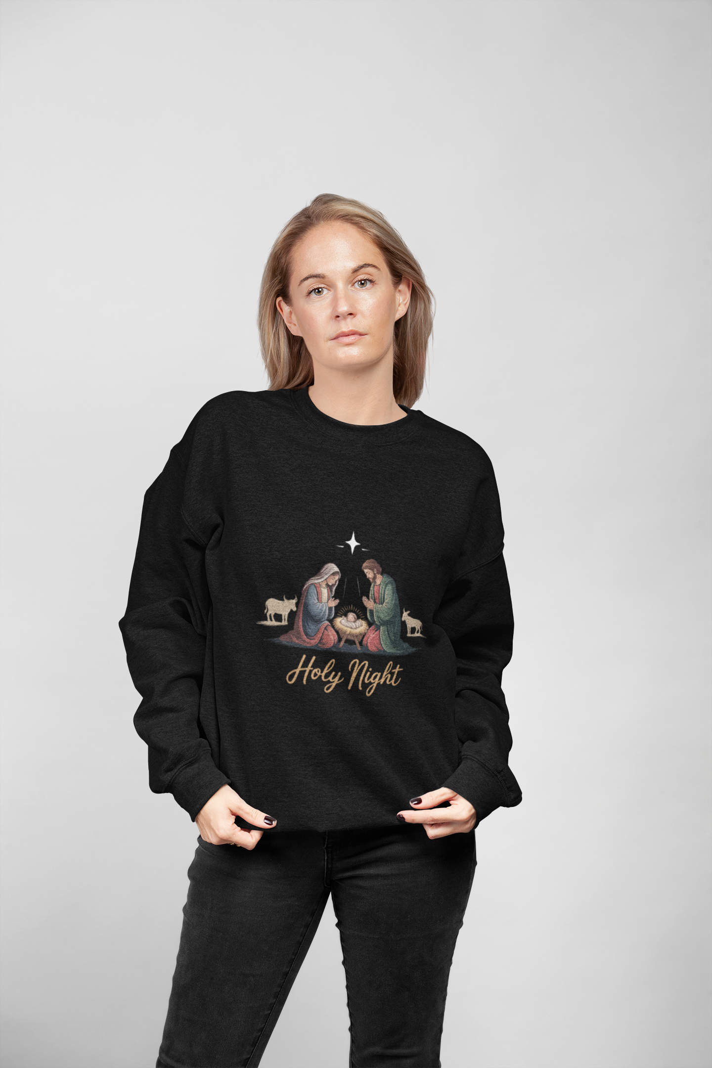 Christian Christmas Jumper, Religious Holiday Sweater, Festive Jesus Pullover, Xmas Crewneck Top, Unisex Sweatshirt