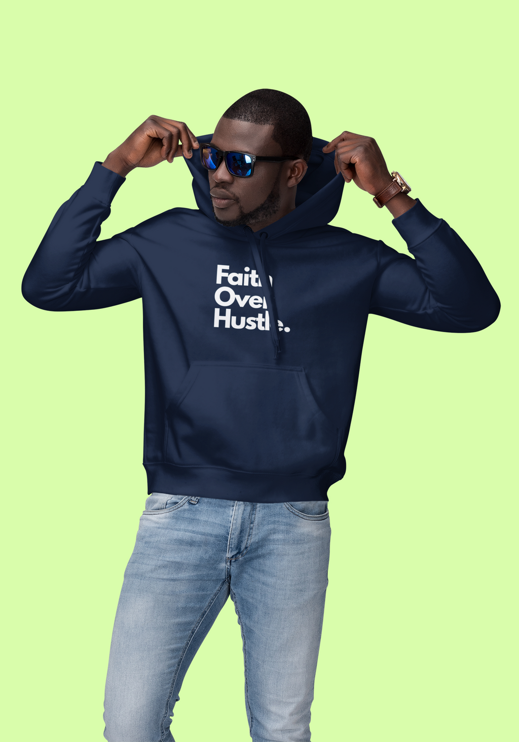 Faith Over Hustle Hoodie — Inspirational Christian Pullover