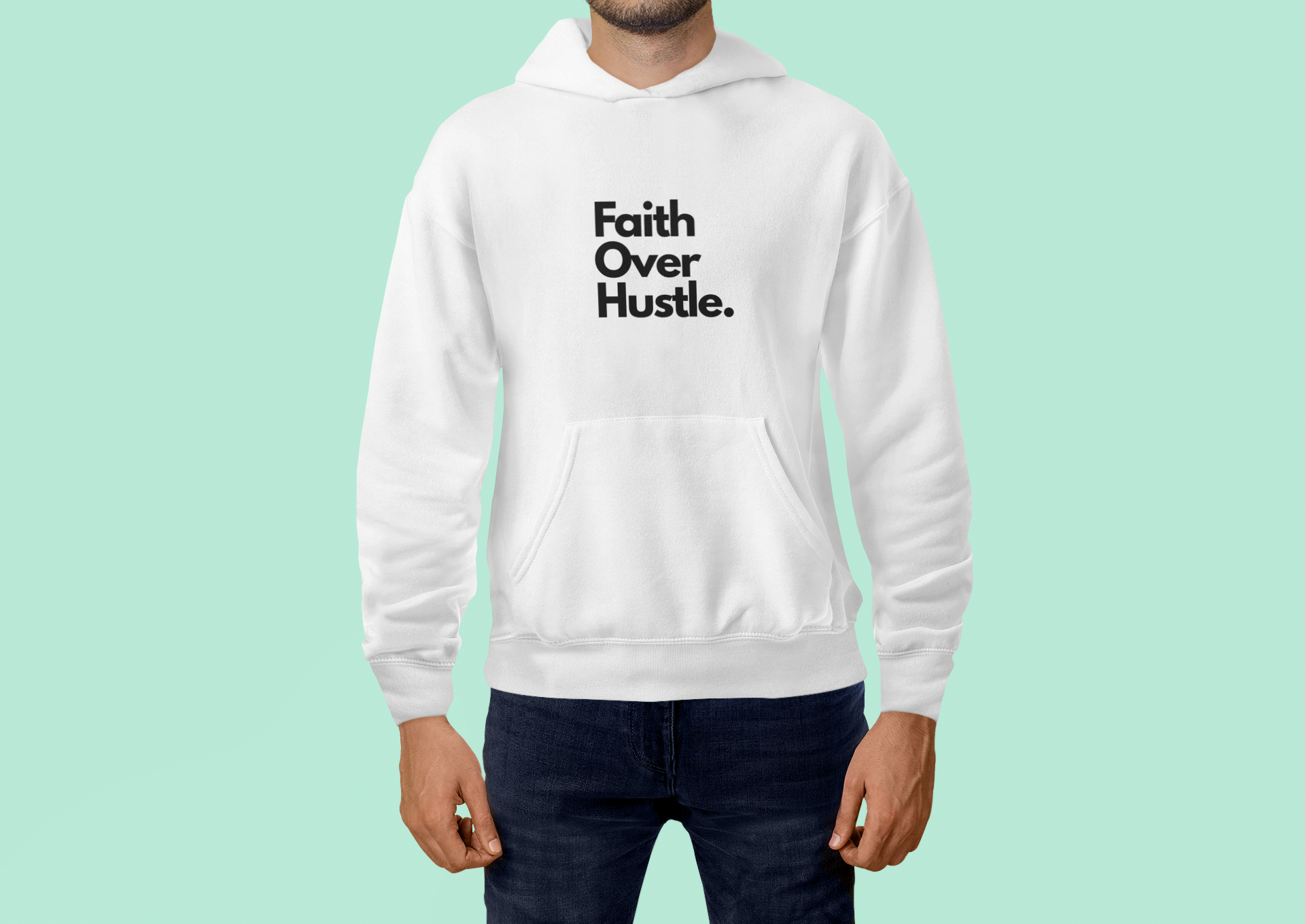 Faith Over Hustle Hoodie — Inspirational Christian Pullover