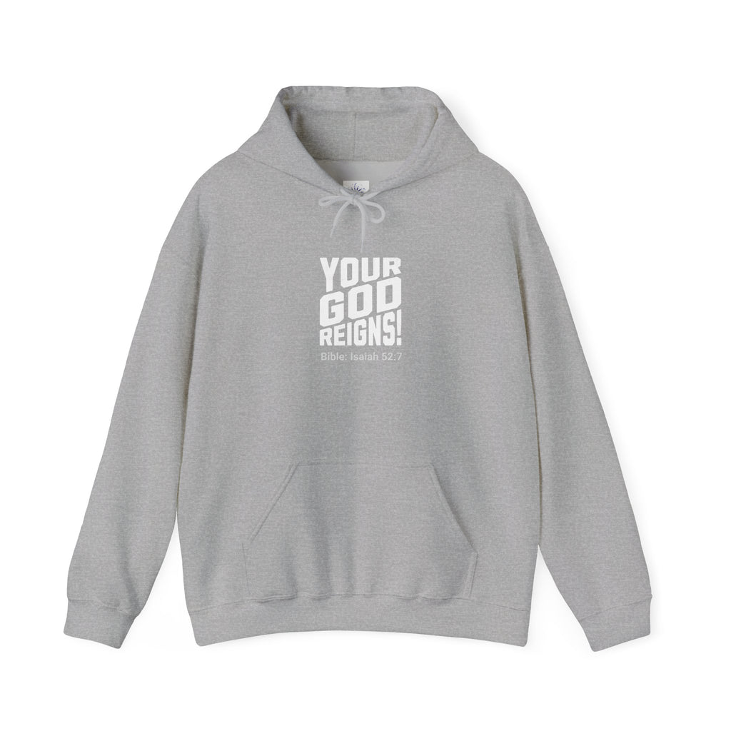 Isaiah 52:7 Your God reigns Men's Heavy Blend™ Hoodie - Cozy Casual Wear for Any Occasion, Spiritual Gift, Everyday Comfort, Unique Graphic [...]