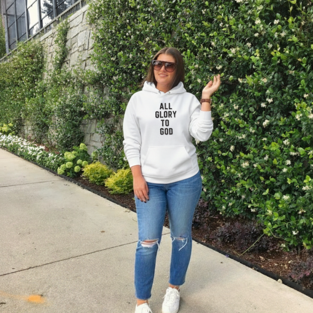 Religious Hooded Sweatshirt - All Glory to God
