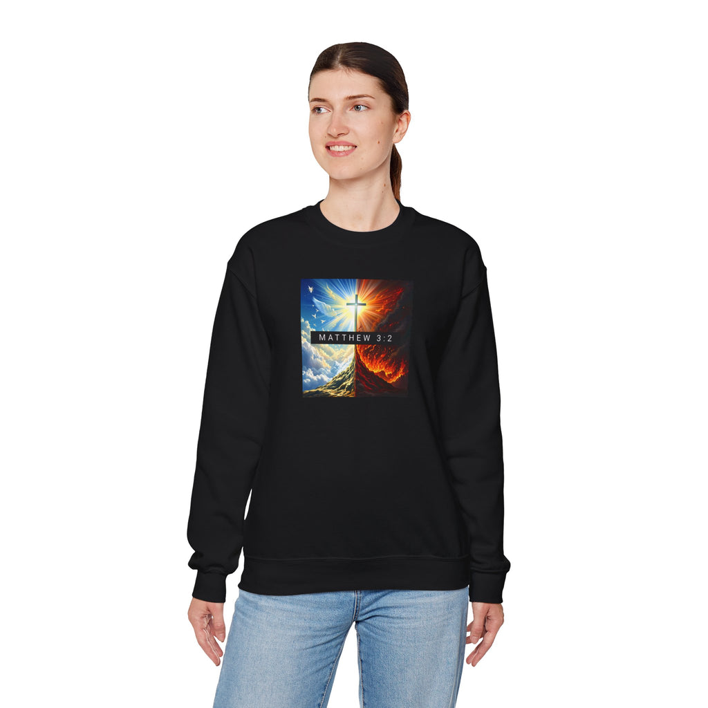 Women's Sweatshirt Heaven Cross and Hell Heavy Blend Crewneck