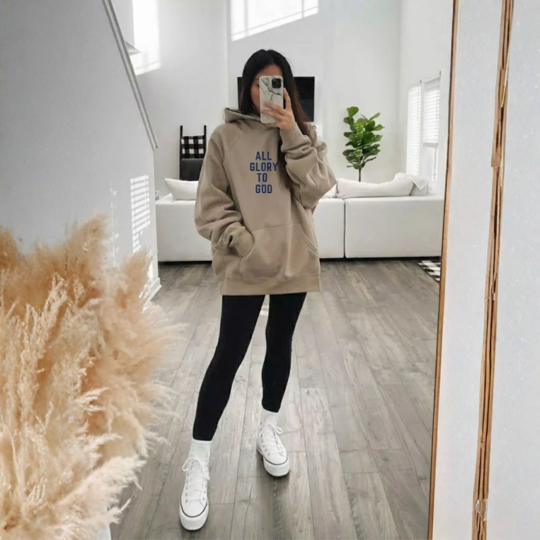 Religious Hooded Sweatshirt - All Glory to God