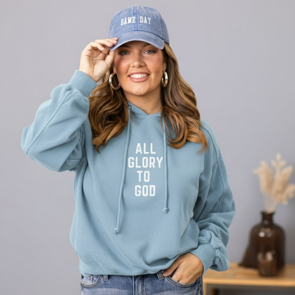 Religious Hooded Sweatshirt - All Glory to God
