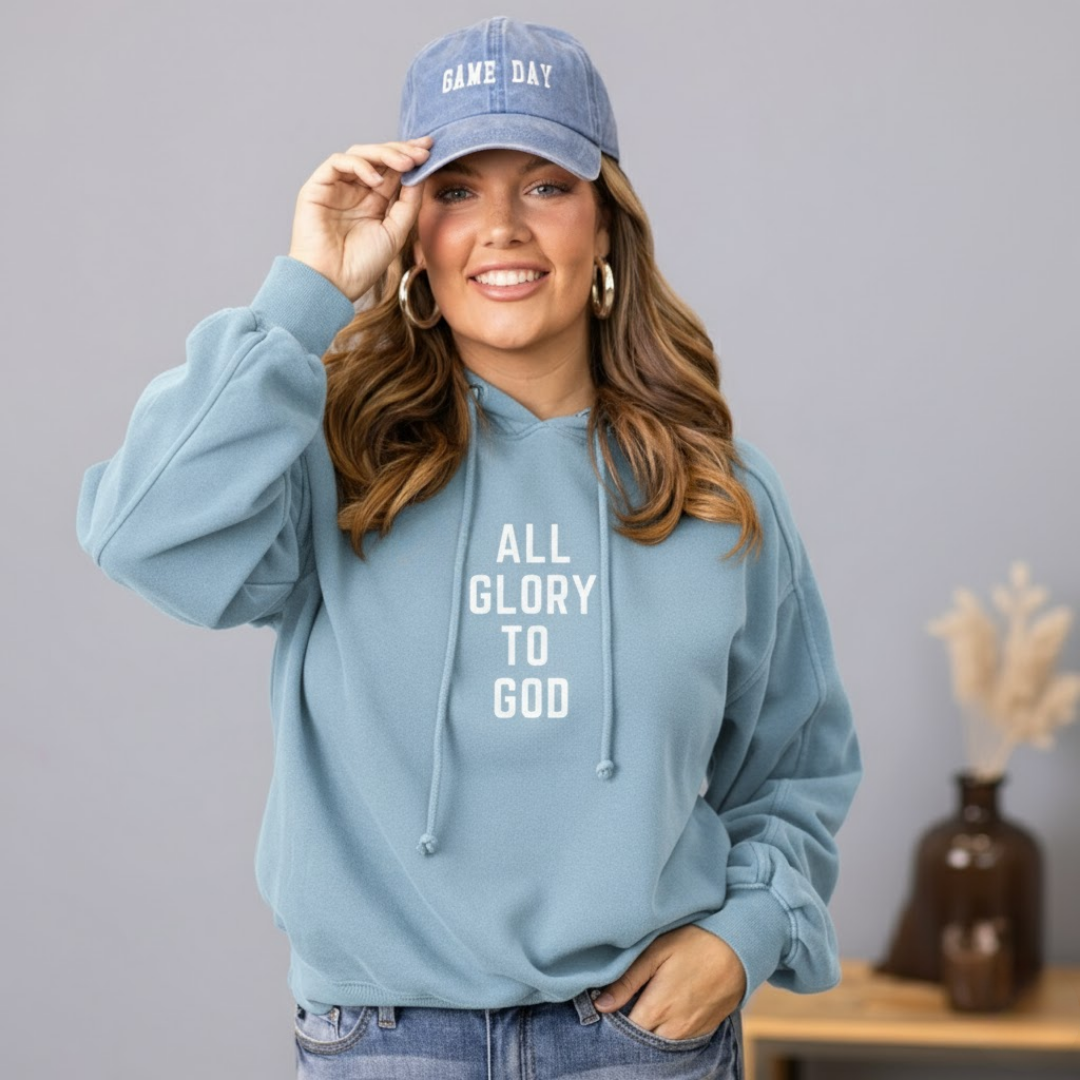 Religious Hooded Sweatshirt - All Glory to God