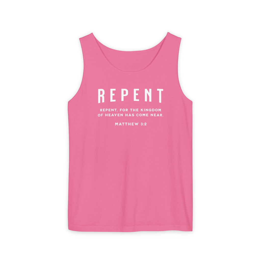 Repent - Women's Garment-Dyed Tank Top - Casual Summer Essential, Perfect for Festivals, Beach Days, Everyday Wear, Gift for Her